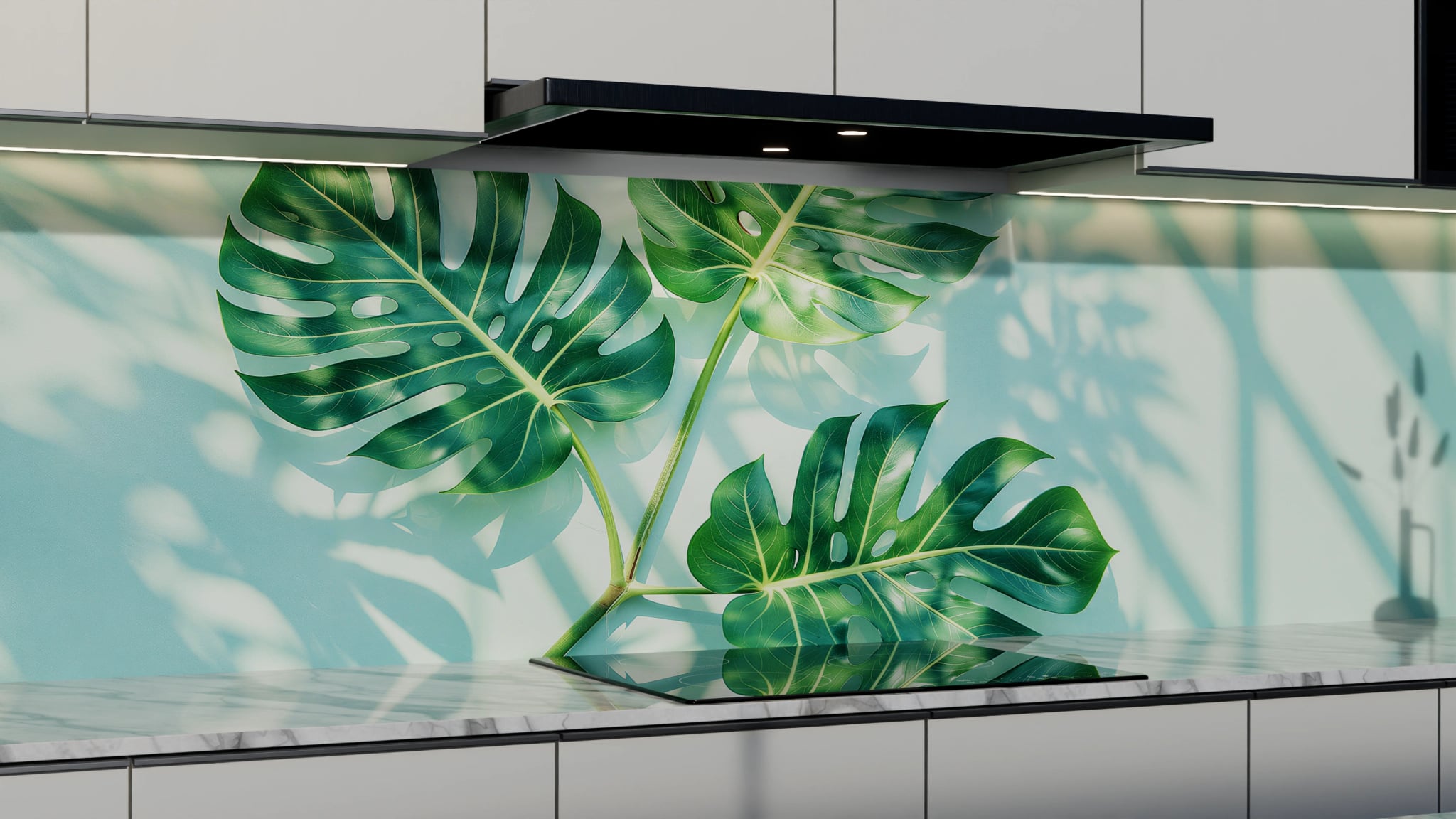 Küchenrückwand - Monstera Schattenspiel Mint – Bild 3