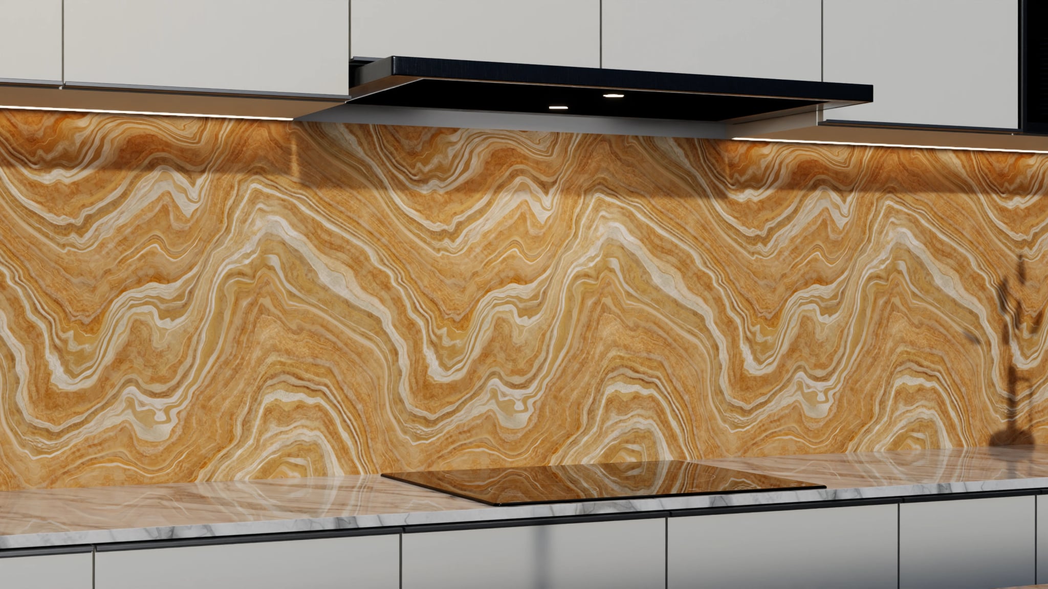 Küchenrückwand - Onyx Honig-Gold – Bild 3