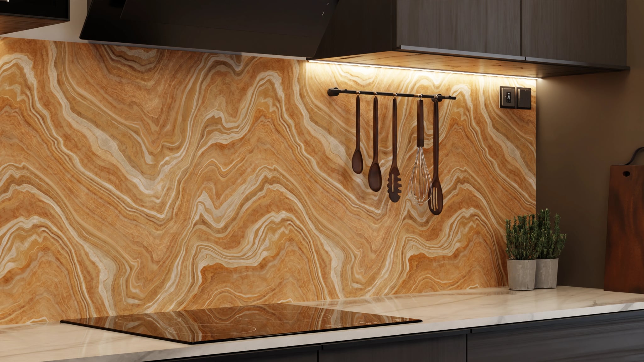 Küchenrückwand - Onyx Honig-Gold – Bild 7