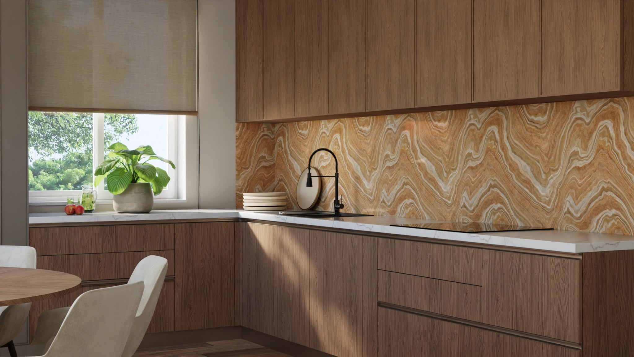 Küchenrückwand - Onyx Honig-Gold – Bild 8