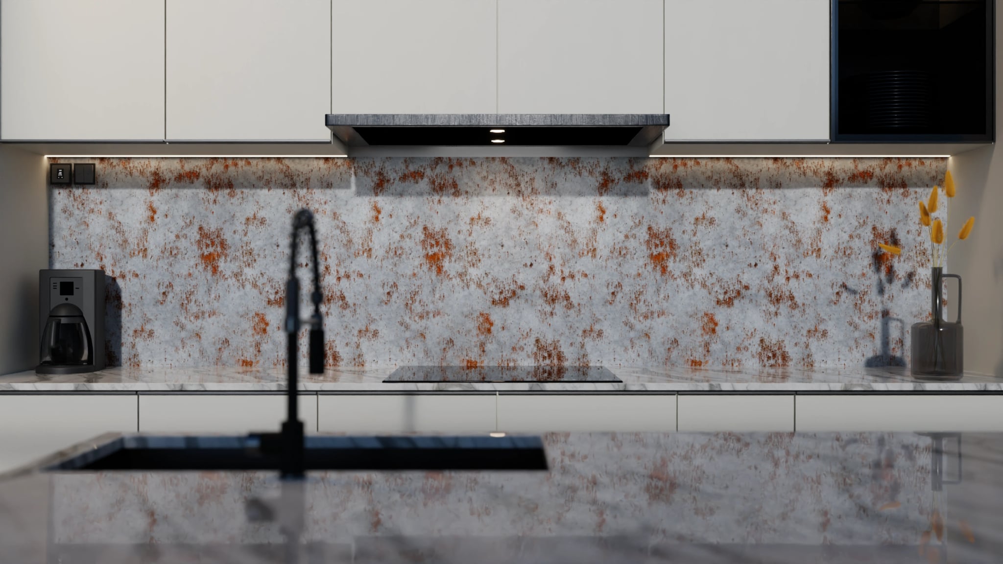 Küchenrückwand - Metall Rost Grau-Patina – Bild 4