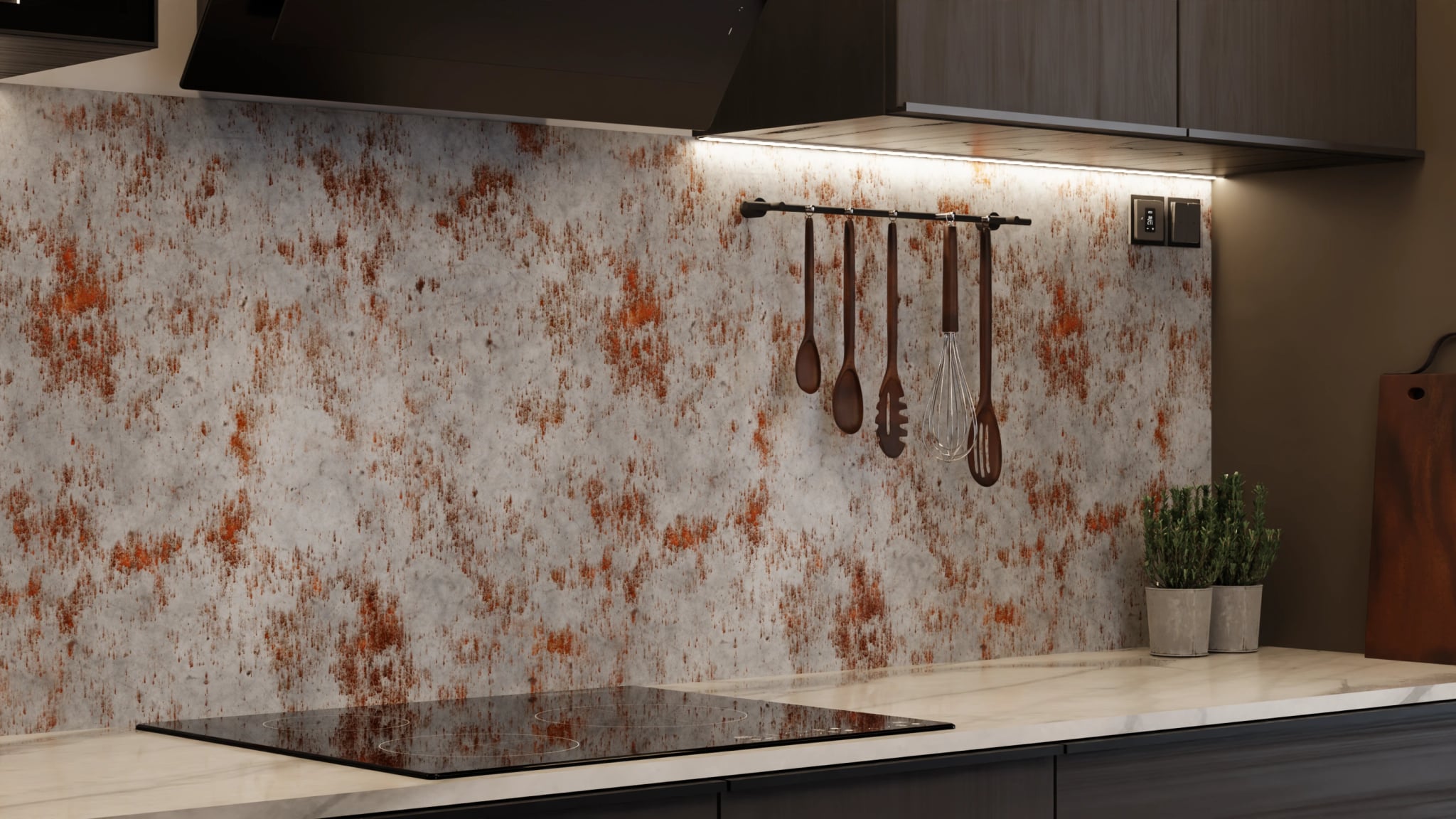 Küchenrückwand - Metall Rost Grau-Patina – Bild 7