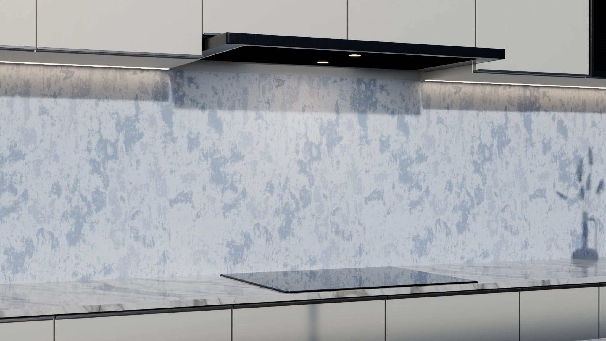 Küchenrückwand - Metall Blau-Grau Verwittert – Bild 3