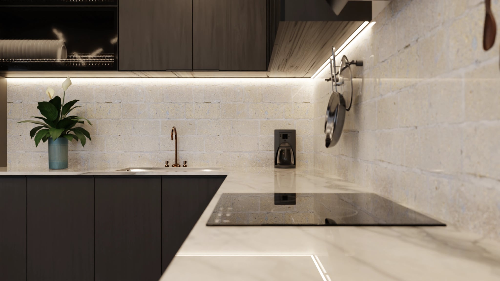 Küchenrückwand - Sandstein-Mauerwerk Creme – Bild 6