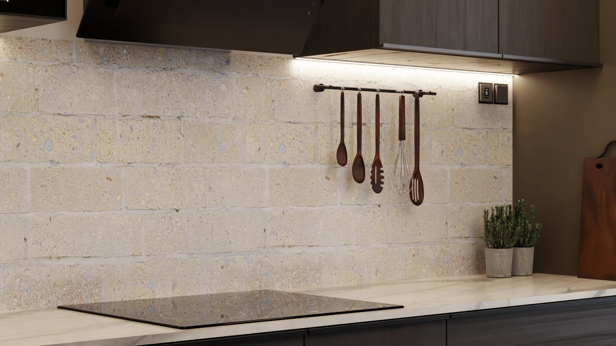 Küchenrückwand - Sandstein-Mauerwerk Creme – Bild 7