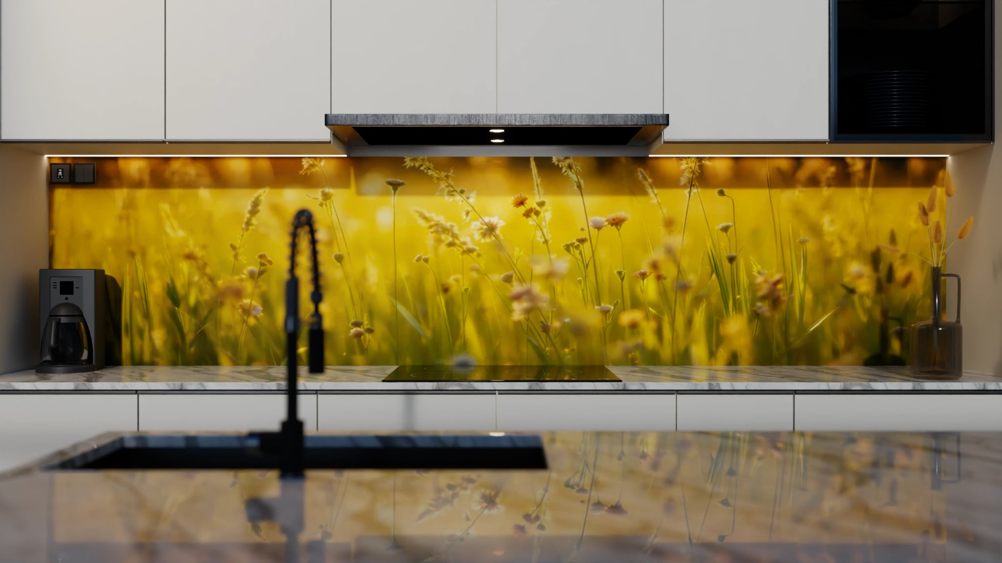Küchenrückwand - Wiesengras Goldstunde – Bild 4