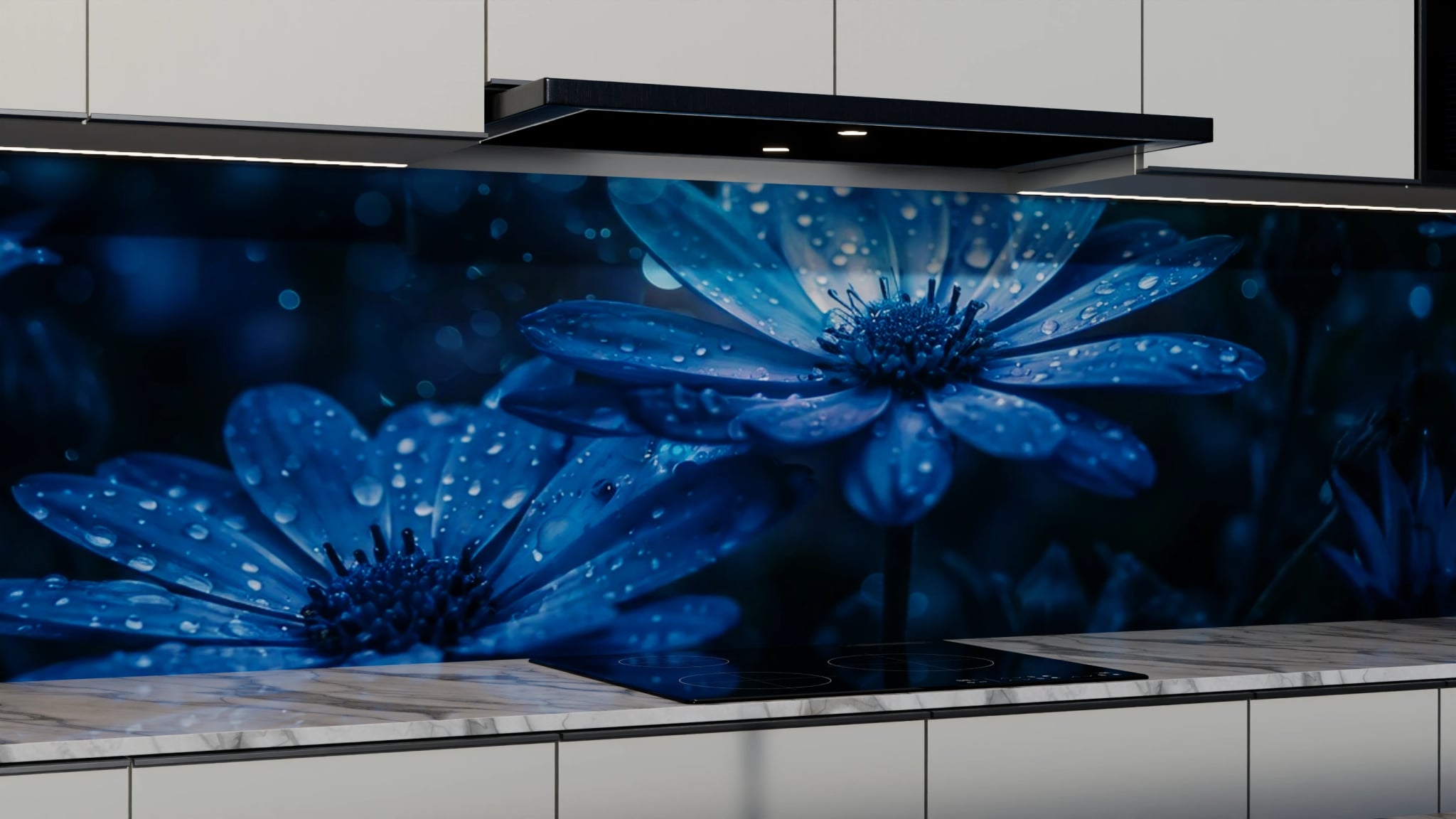 Küchenrückwand - Anemonen Blau Nacht – Bild 3