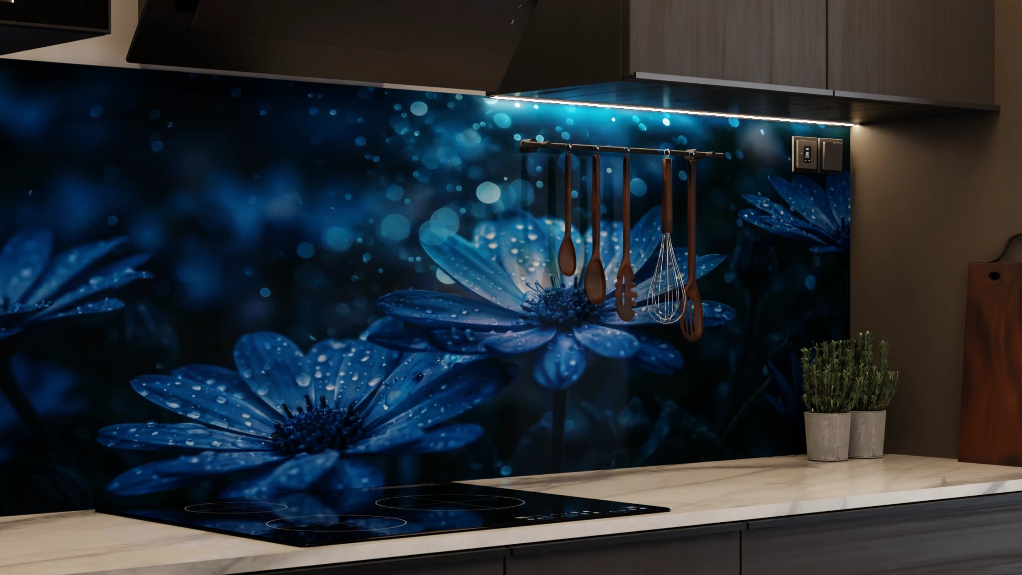 Küchenrückwand - Anemonen Blau Nacht – Bild 7