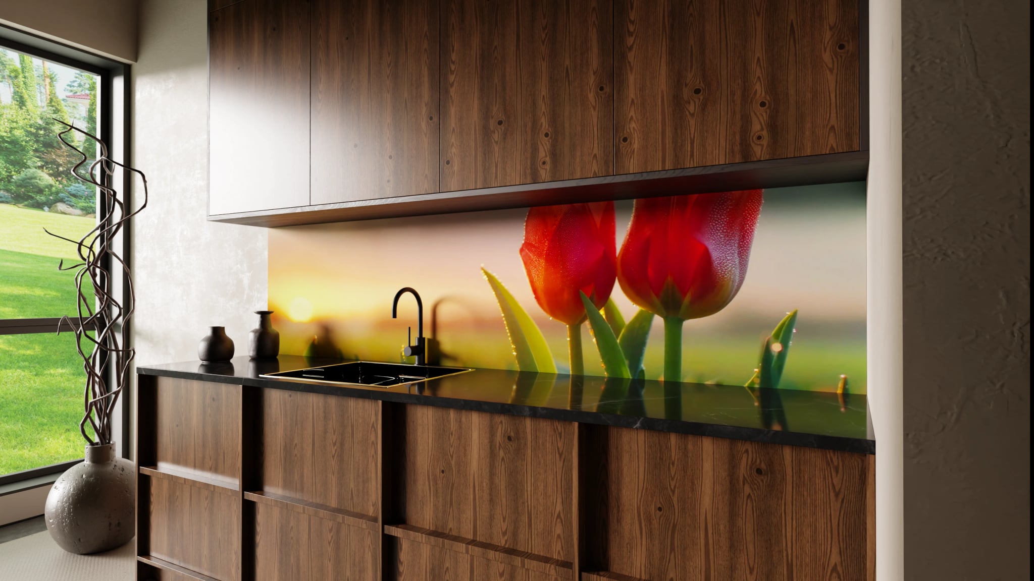 Küchenrückwand - Tulpen Rot Morgenrot – Bild 2