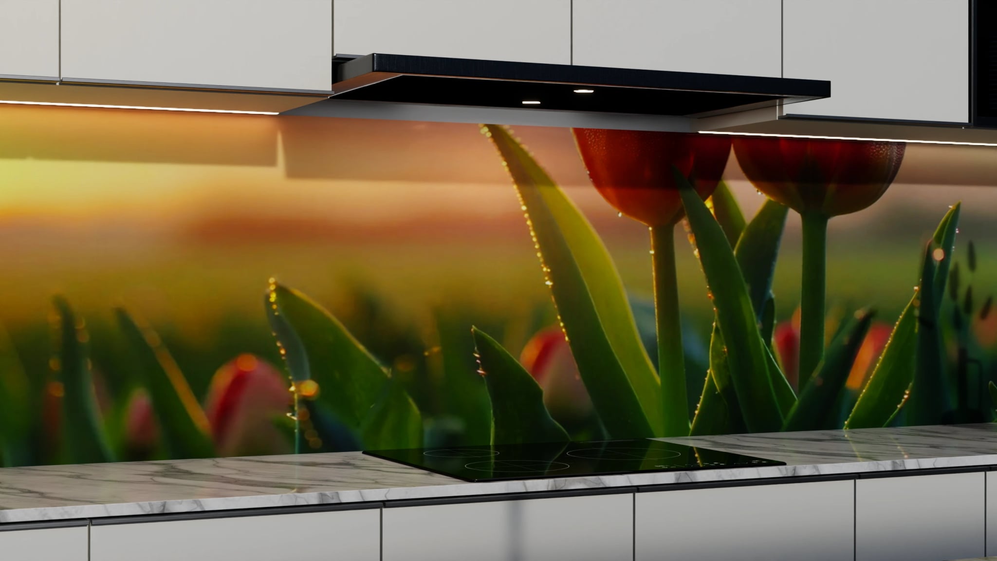 Küchenrückwand - Tulpen Rot Morgenrot – Bild 3