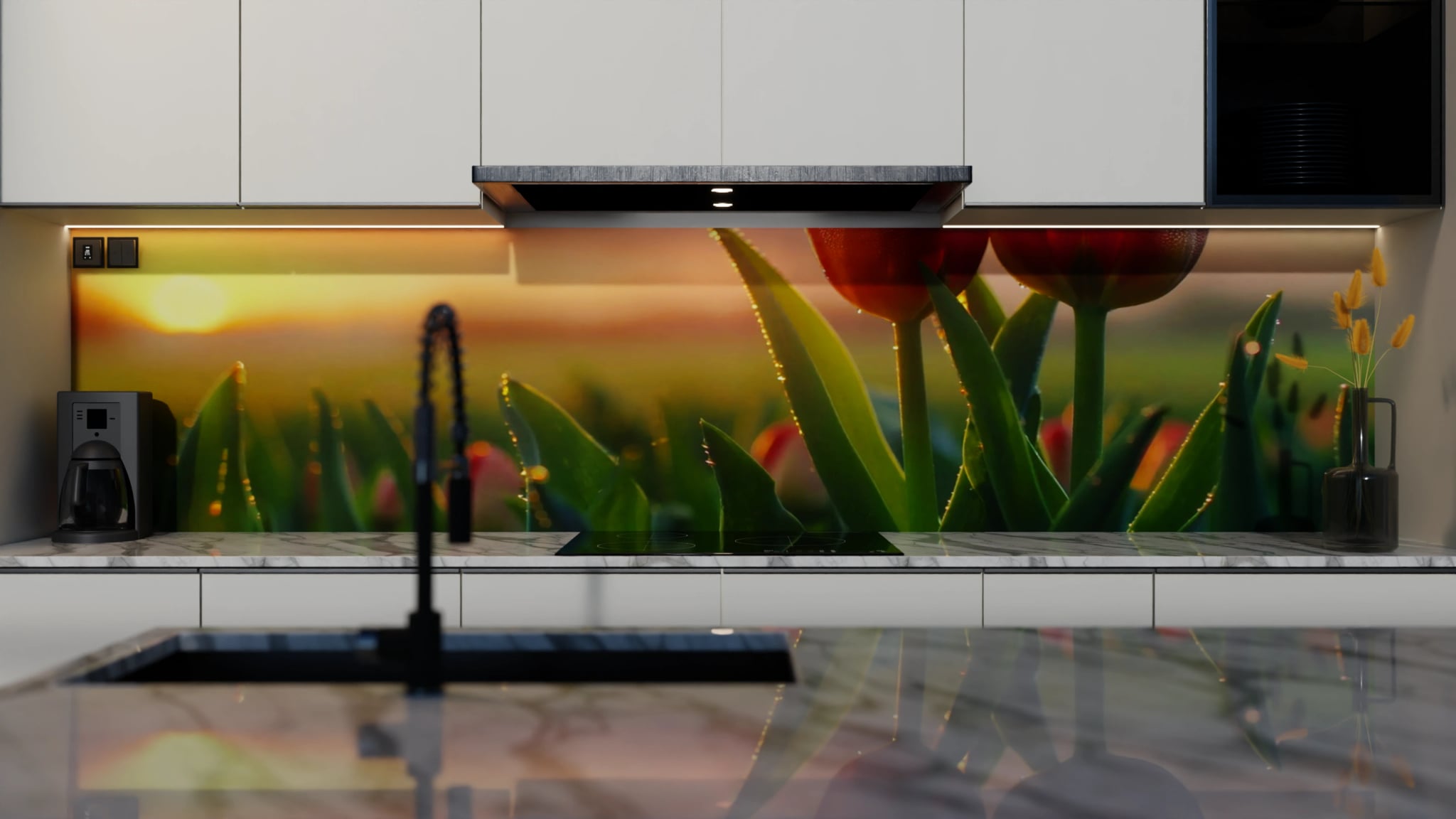 Küchenrückwand - Tulpen Rot Morgenrot – Bild 4