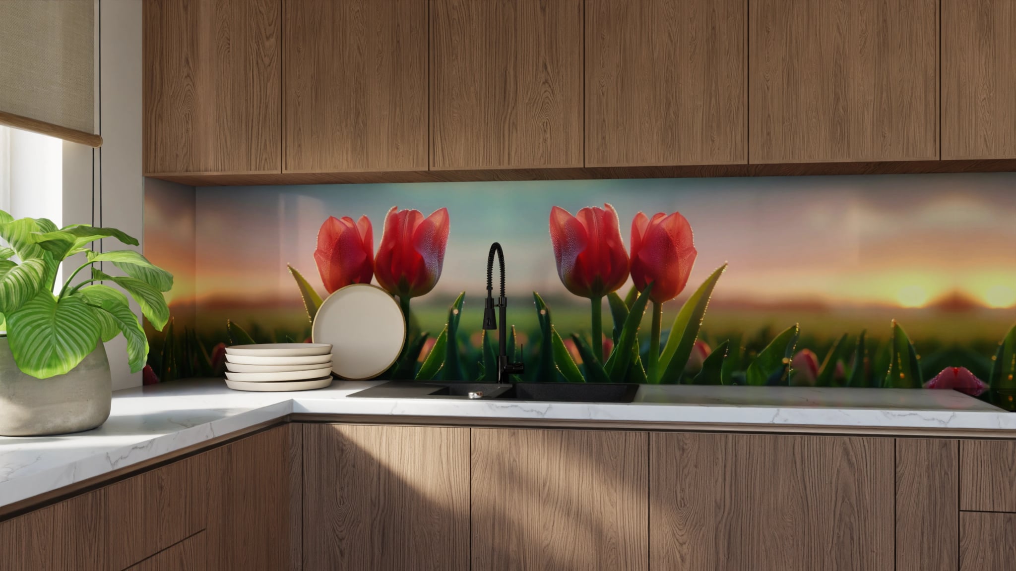 Küchenrückwand - Tulpen Rot Morgenrot – Bild 9