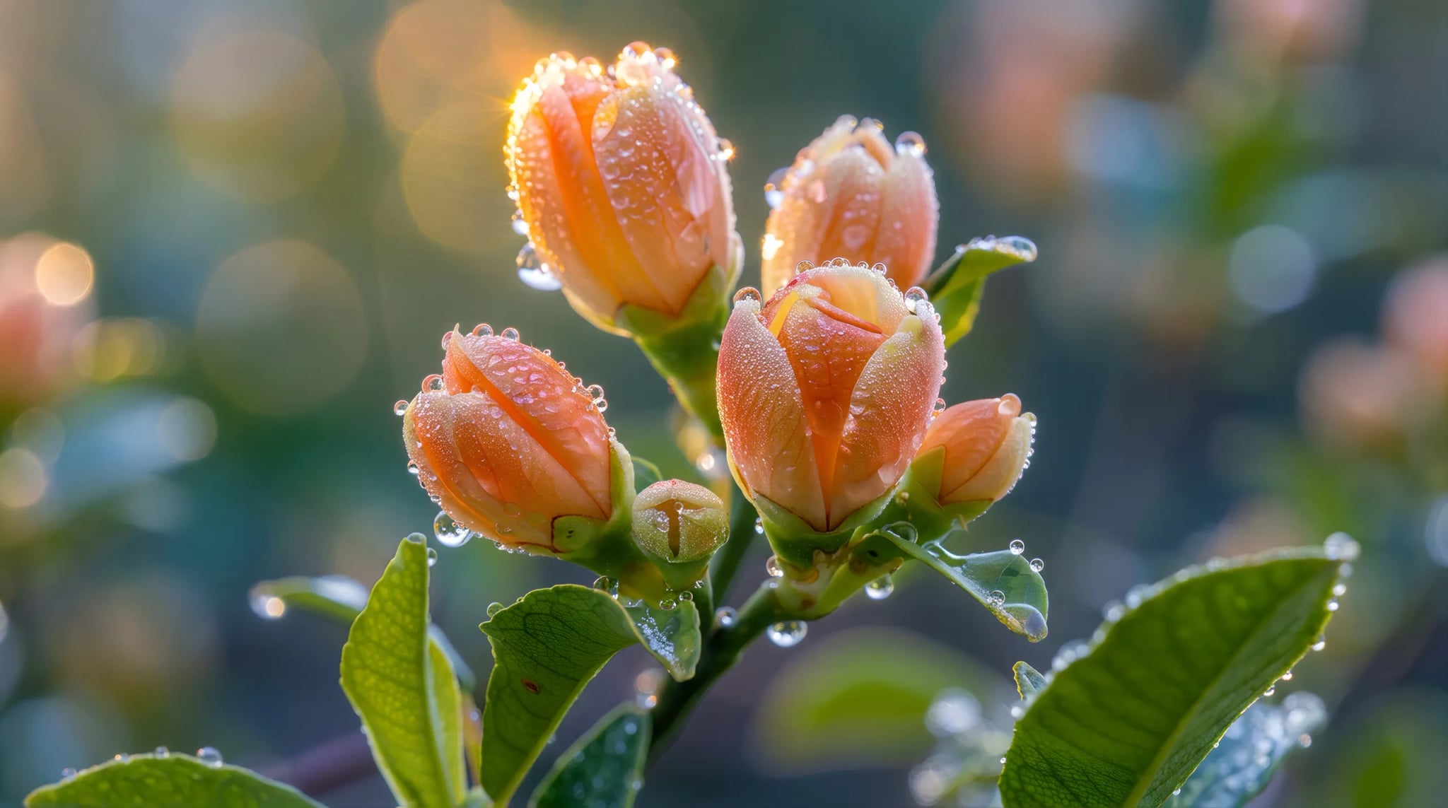 Küchenrückwand - Rosenknospen Pfirsich Tau – Bild 11