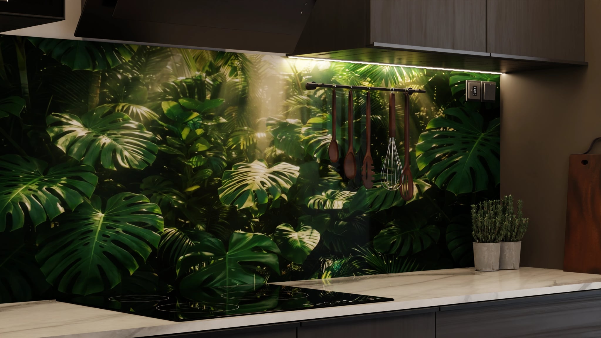 Küchenrückwand - Monstera Dschungel Sonnenlicht – Bild 7