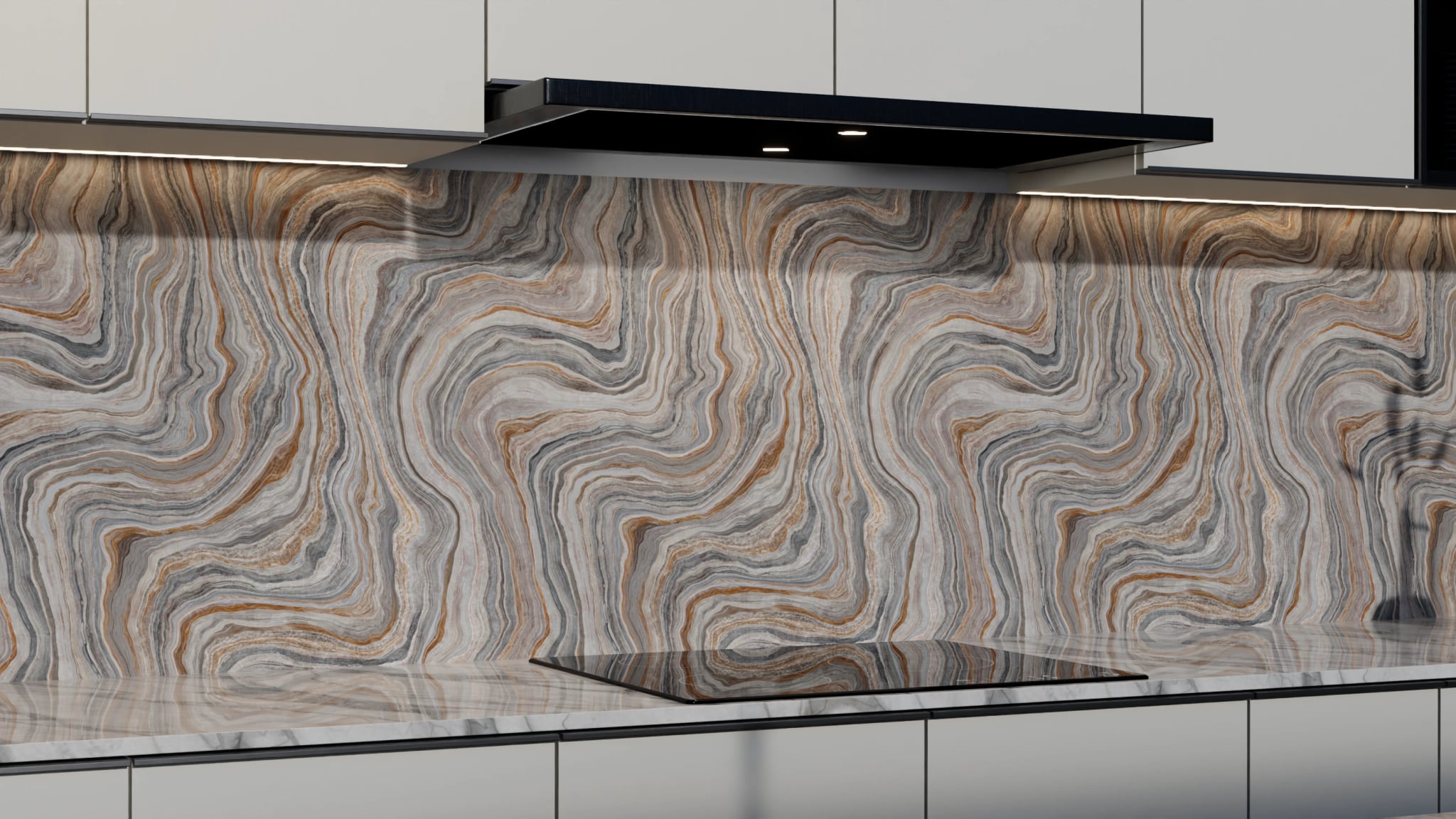 Küchenrückwand - Onyx Grau-Kupfer – Bild 3
