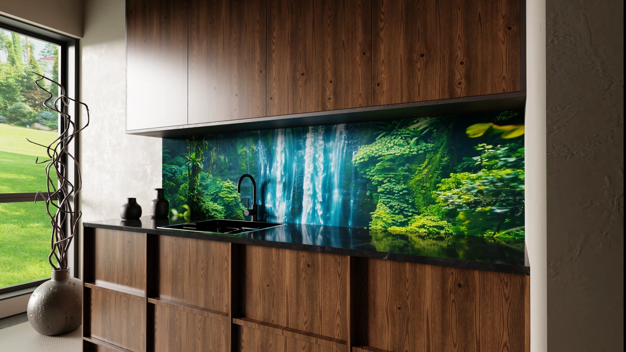 Küchenrückwand - Wasserfall Tropisch Dschungel – Bild 2