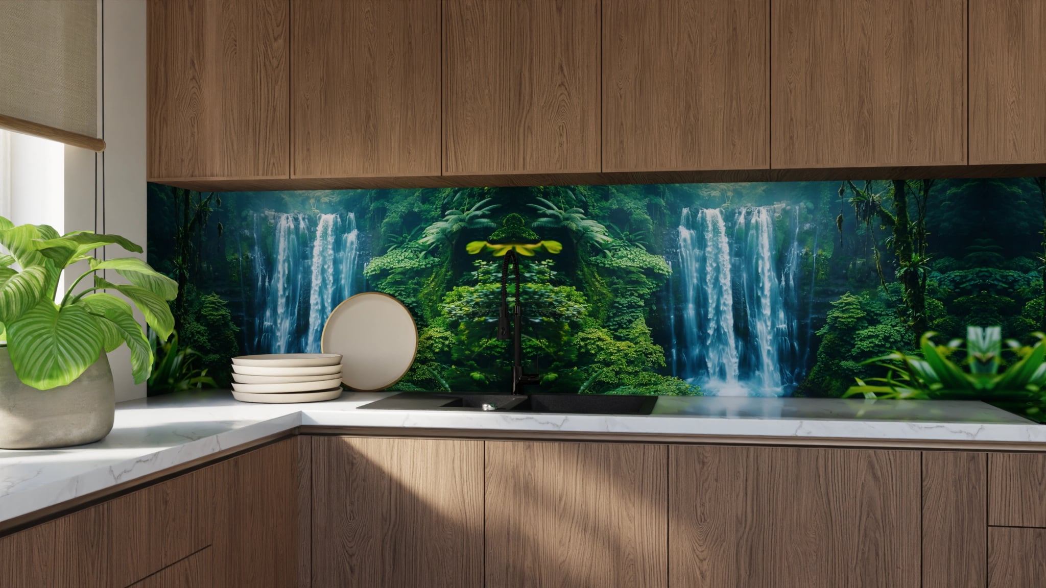 Küchenrückwand - Wasserfall Tropisch Dschungel – Bild 9