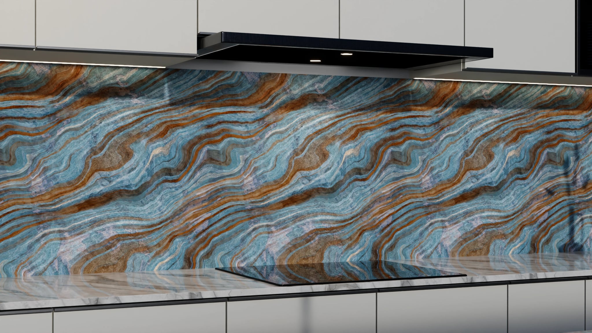 Küchenrückwand - Onyx Petrol-Kupfer – Bild 3