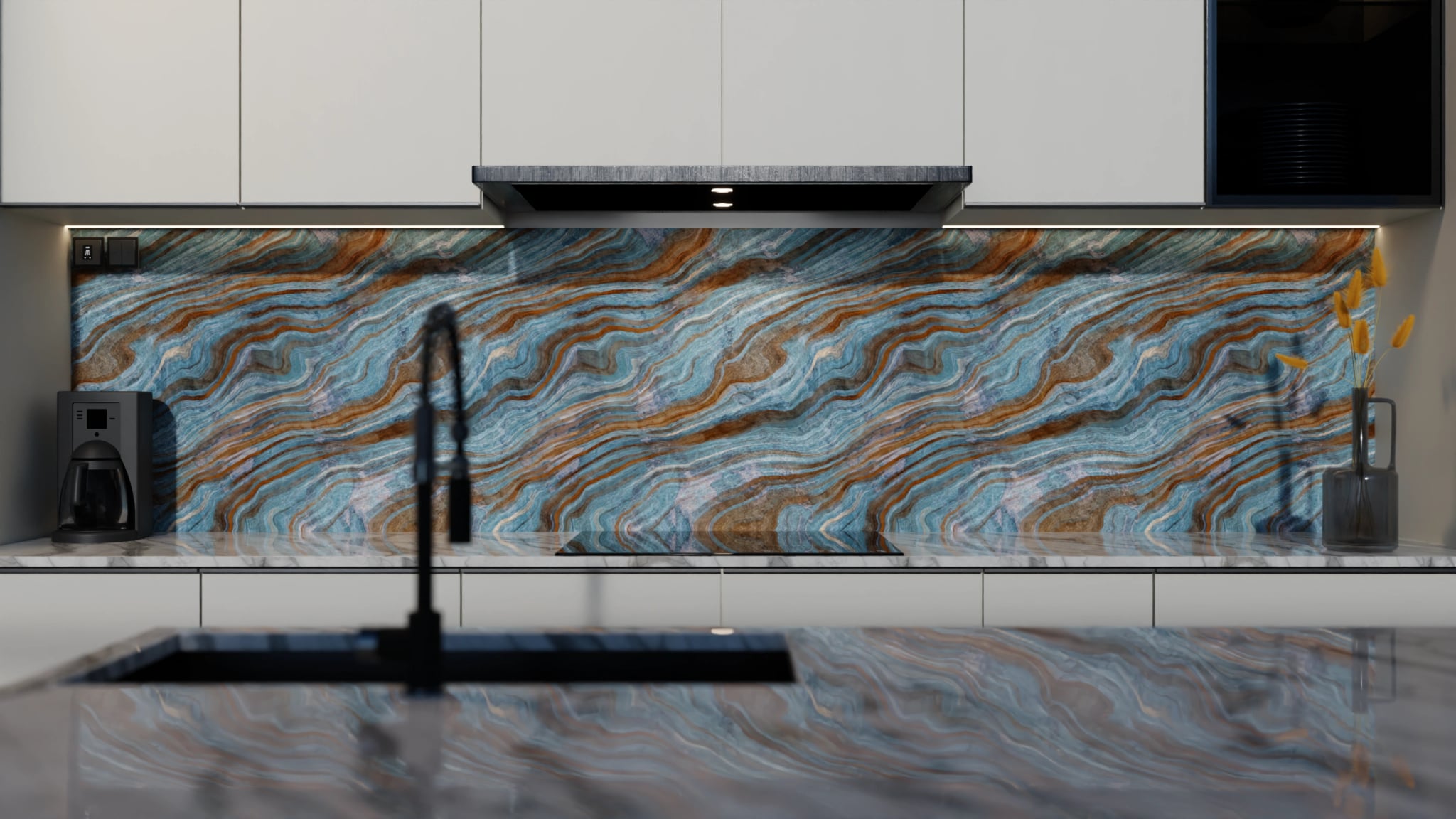 Küchenrückwand - Onyx Petrol-Kupfer – Bild 4