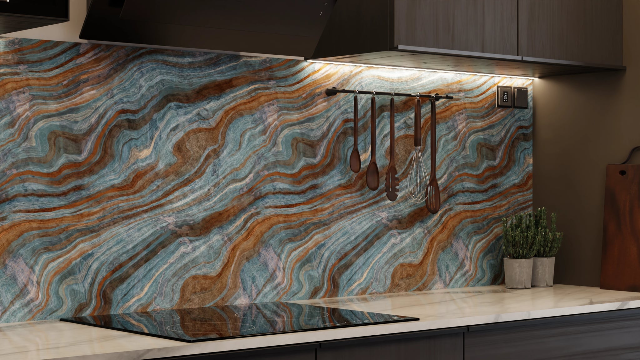 Küchenrückwand - Onyx Petrol-Kupfer – Bild 7