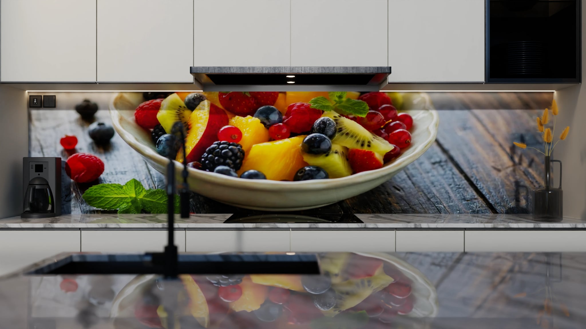 Küchenrückwand - Obstsalat Bunt Schüssel – Bild 4