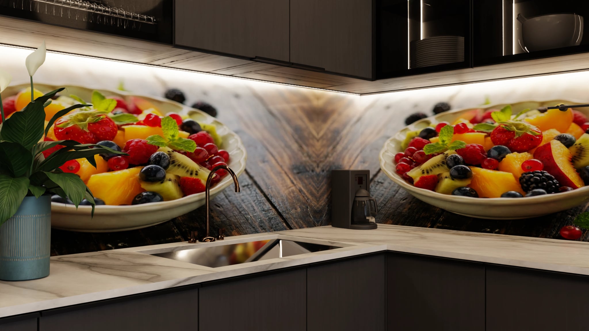 Küchenrückwand - Obstsalat Bunt Schüssel – Bild 5