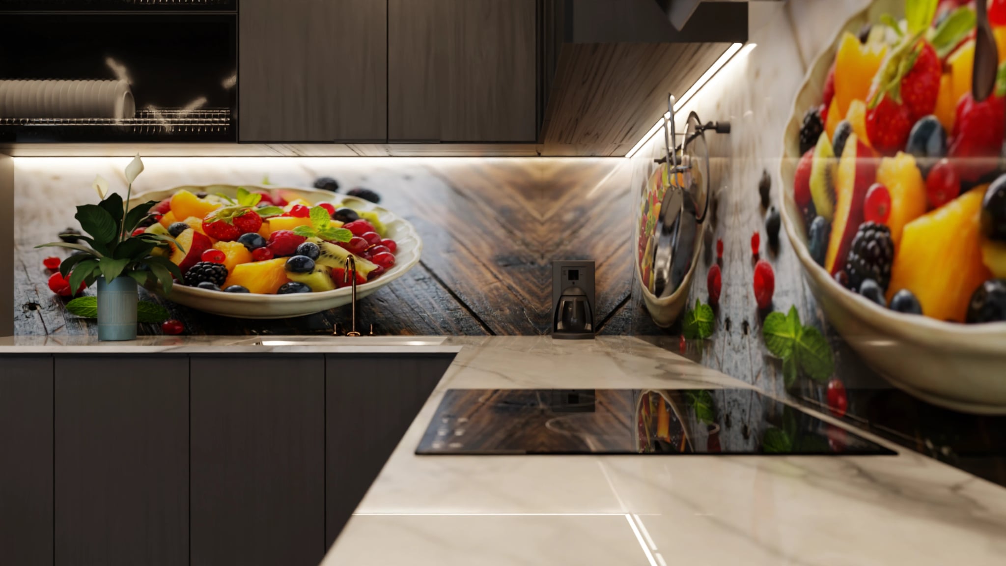 Küchenrückwand - Obstsalat Bunt Schüssel – Bild 6
