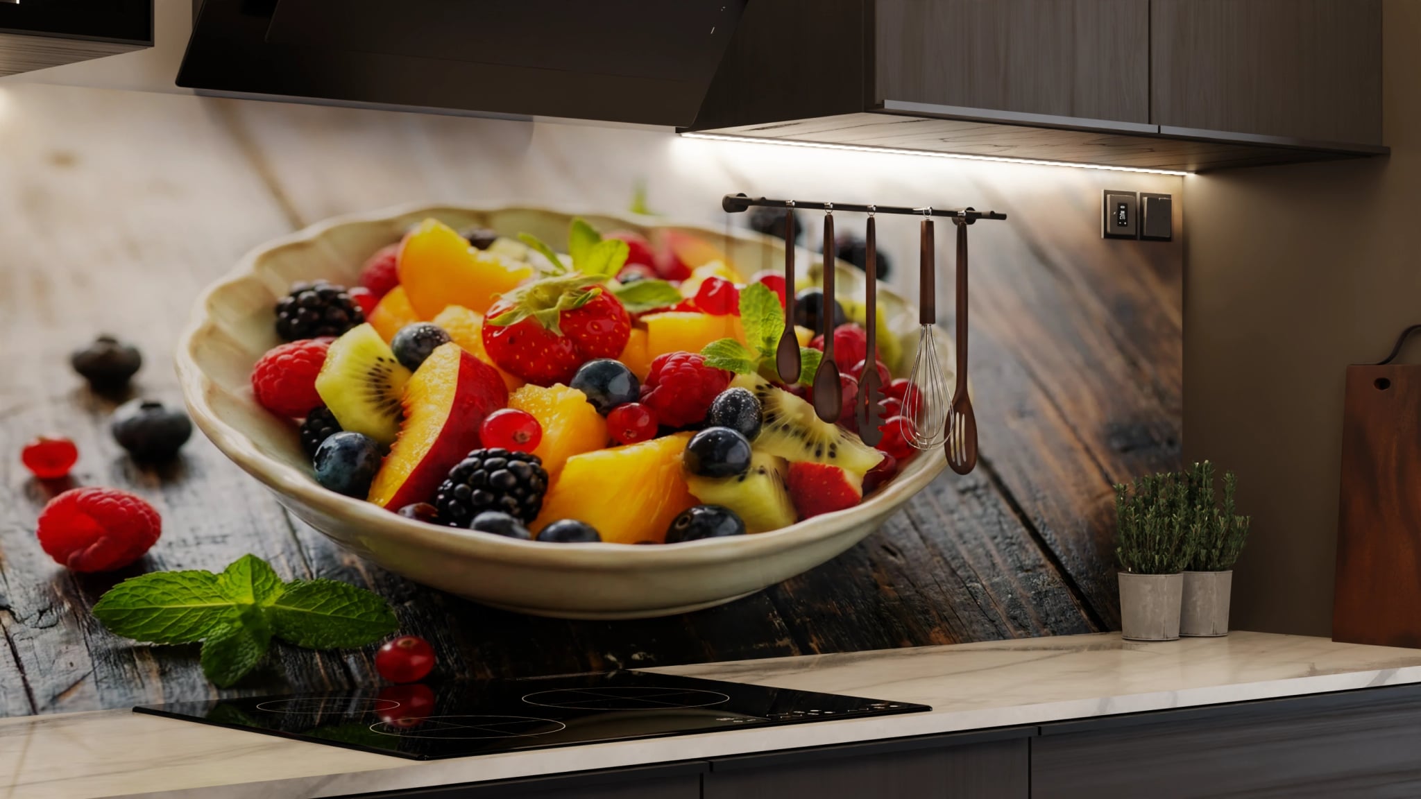 Küchenrückwand - Obstsalat Bunt Schüssel – Bild 7