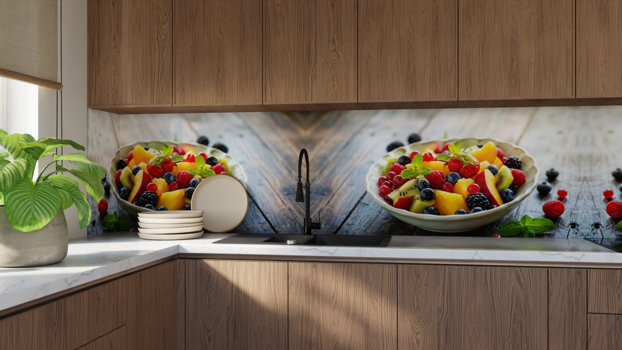 Küchenrückwand - Obstsalat Bunt Schüssel – Bild 9