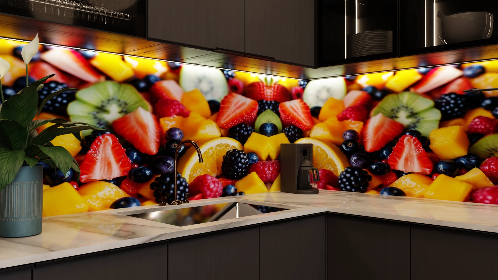 Küchenrückwand - Fruchtsalat Bunt Nahaufnahme – Bild 5