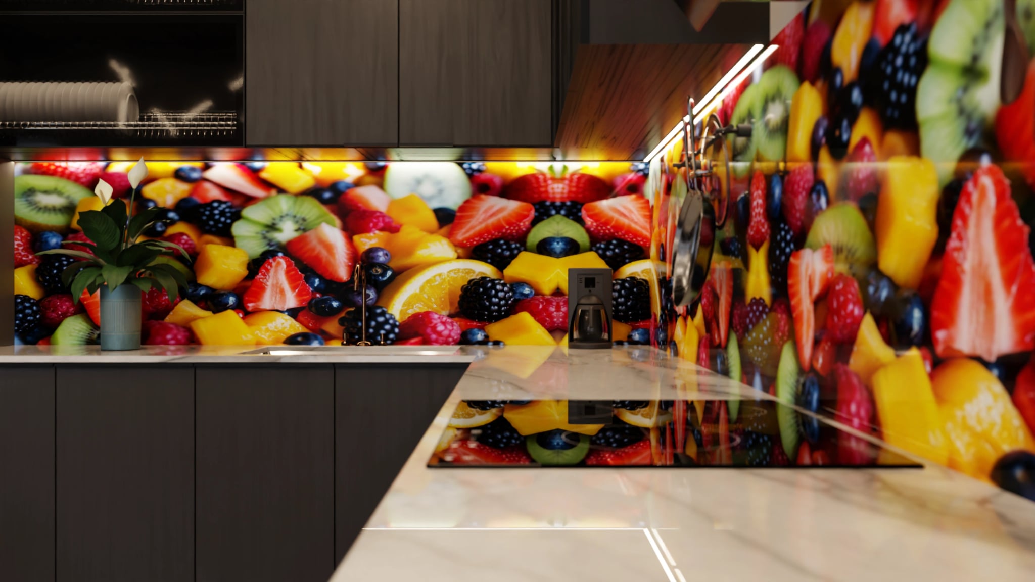 Küchenrückwand - Fruchtsalat Bunt Nahaufnahme – Bild 6