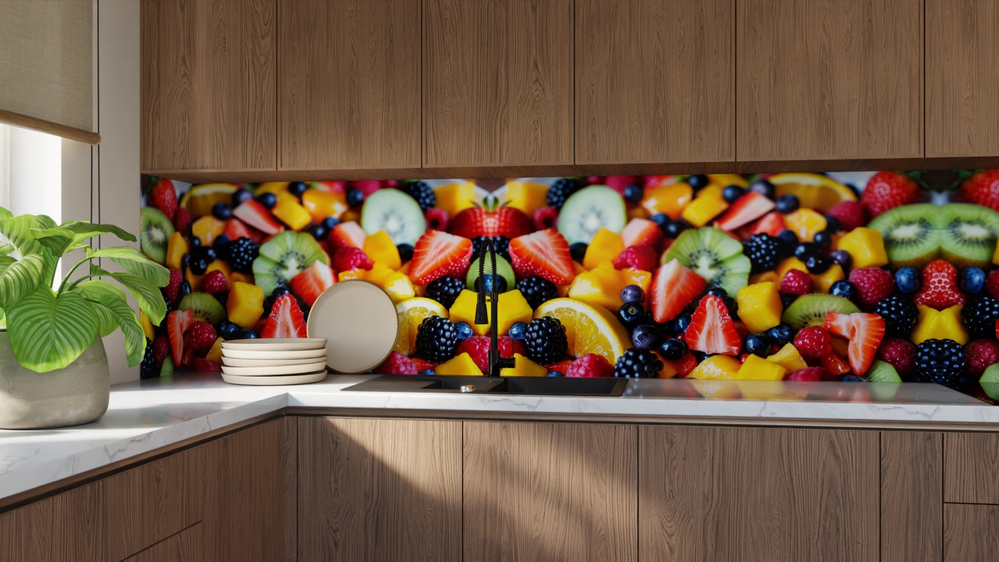 Küchenrückwand - Fruchtsalat Bunt Nahaufnahme – Bild 9