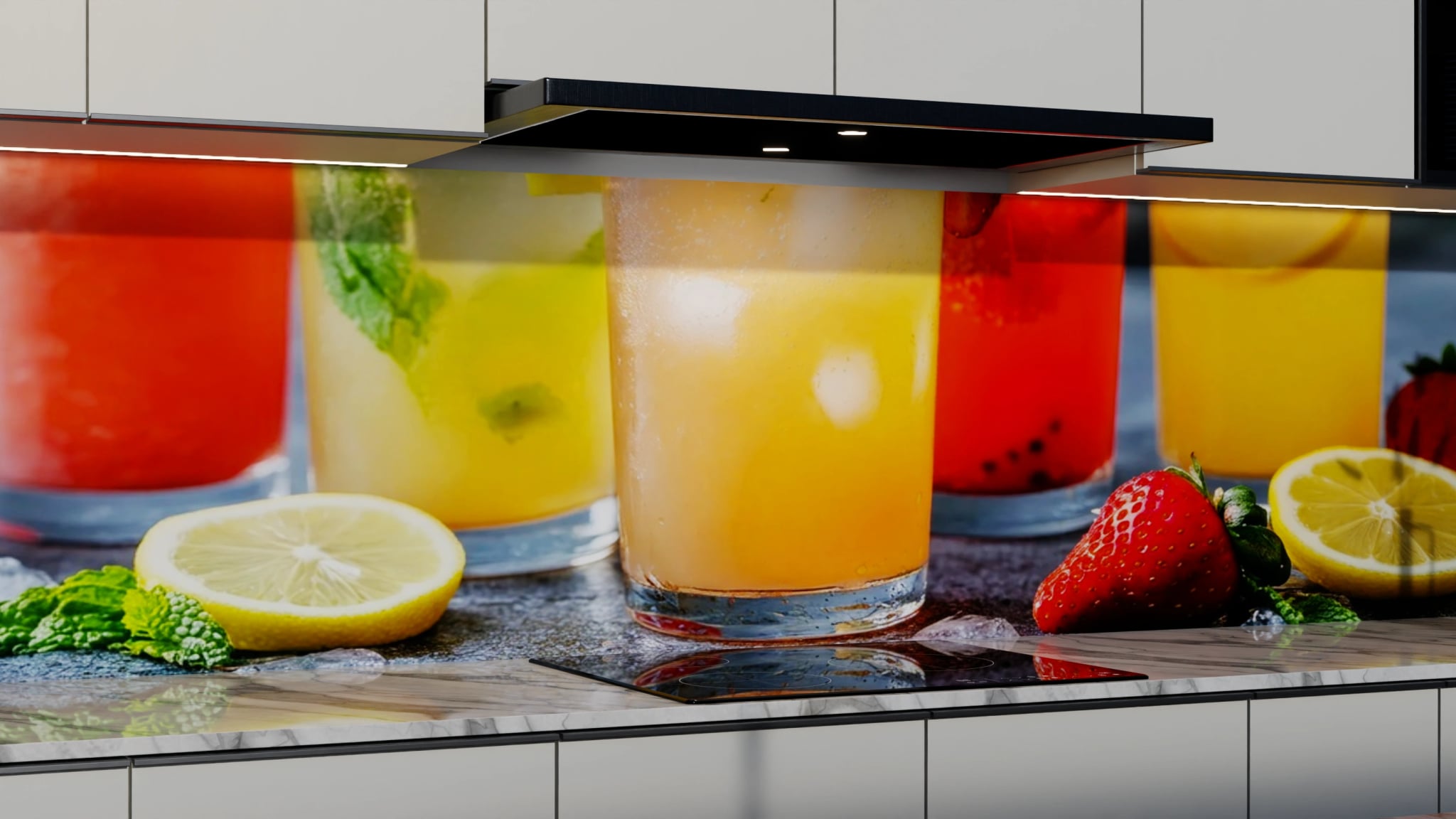Küchenrückwand - Sommerdrinks Bunt Zitrone – Bild 3