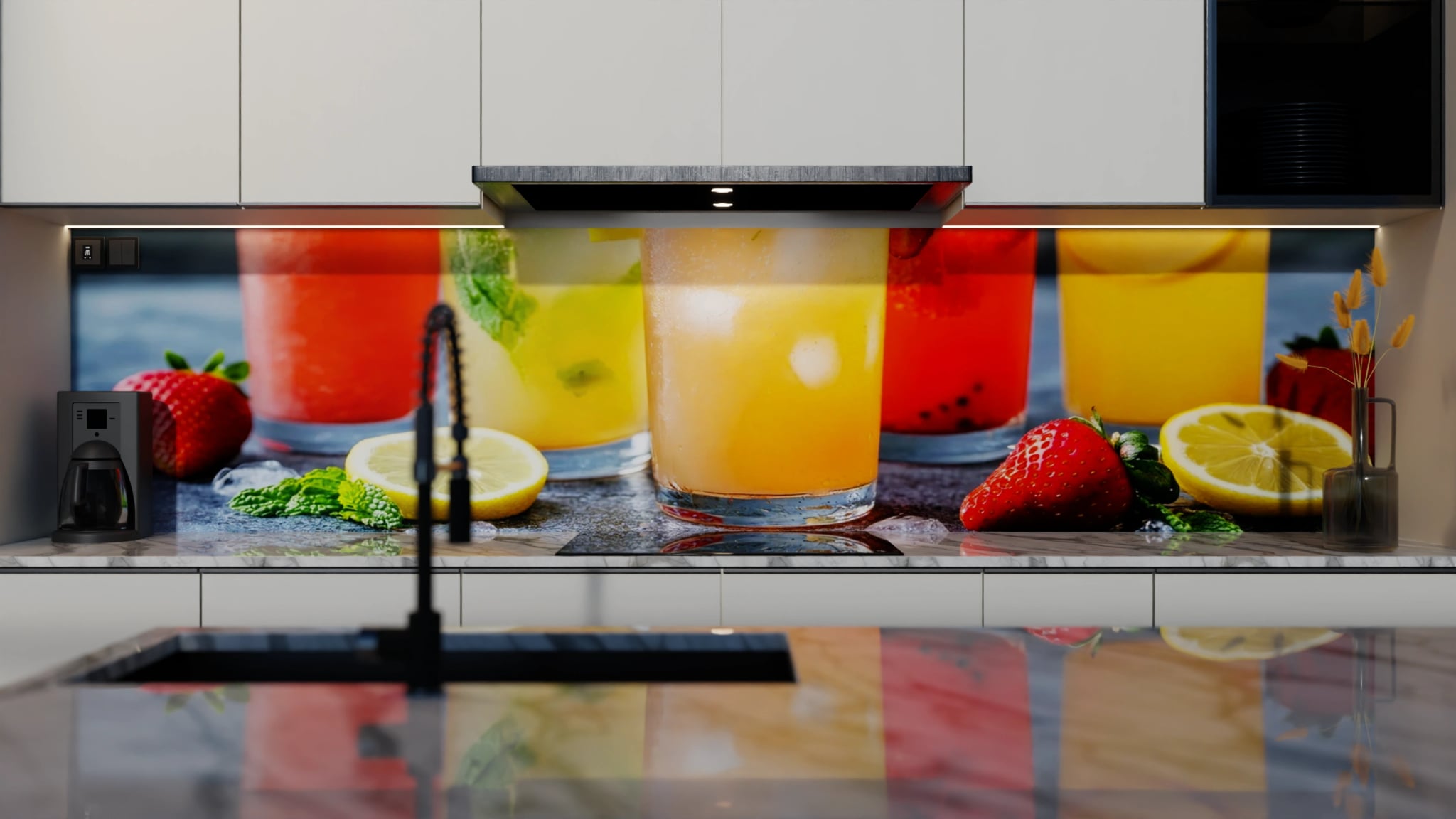 Küchenrückwand - Sommerdrinks Bunt Zitrone – Bild 4