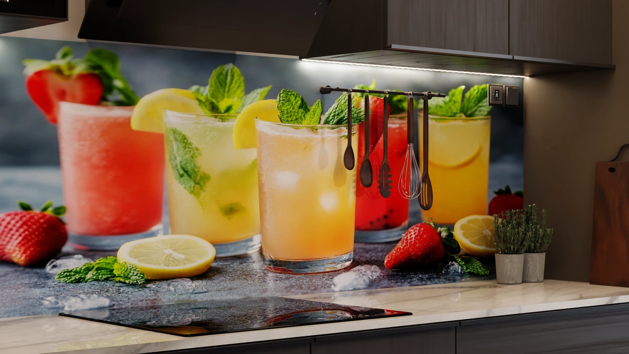 Küchenrückwand - Sommerdrinks Bunt Zitrone – Bild 7