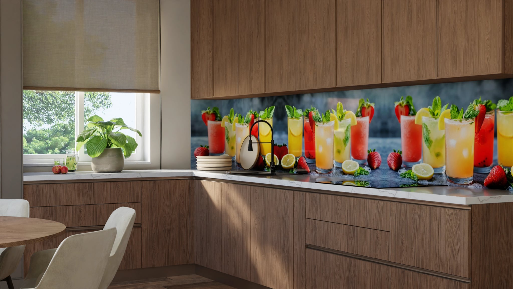 Küchenrückwand - Sommerdrinks Bunt Zitrone – Bild 8