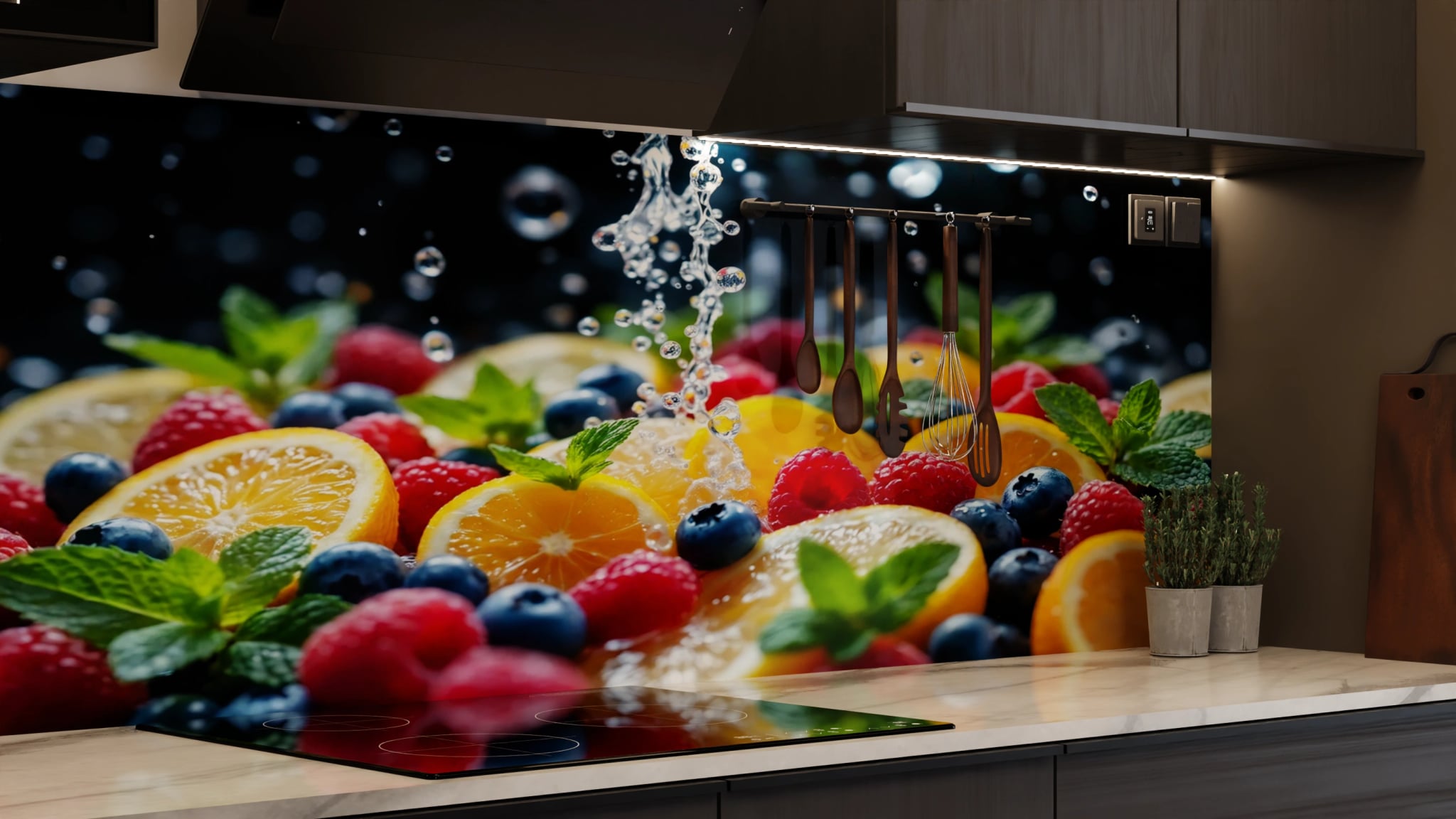 Küchenrückwand - Zitrone Beeren Wasserspritzer – Bild 7