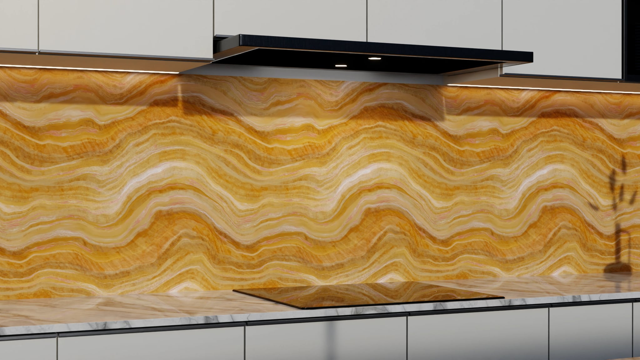Küchenrückwand - Onyx Honig-Pfirsich – Bild 3