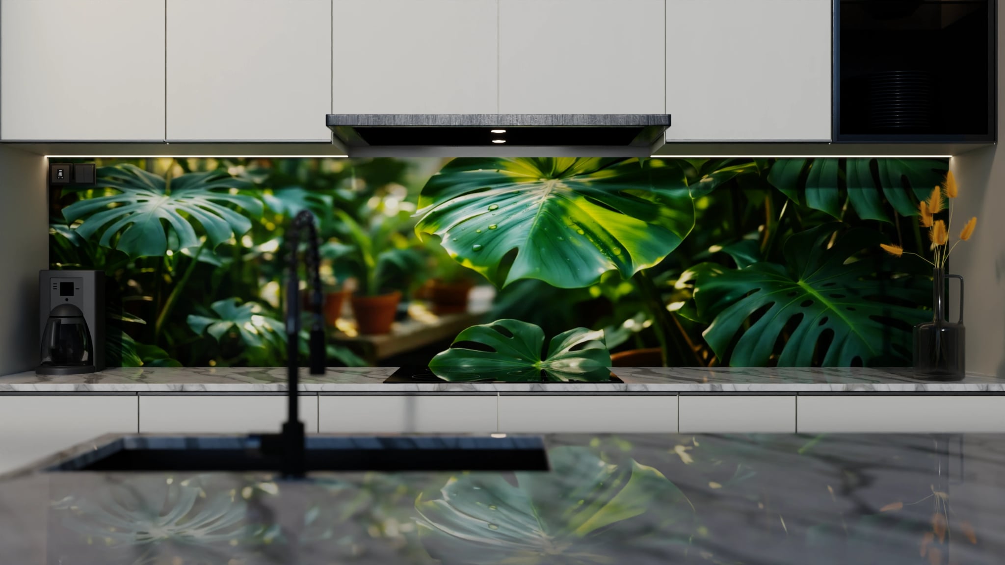 Küchenrückwand - Monstera Gewächshaus Sonnenlicht – Bild 4
