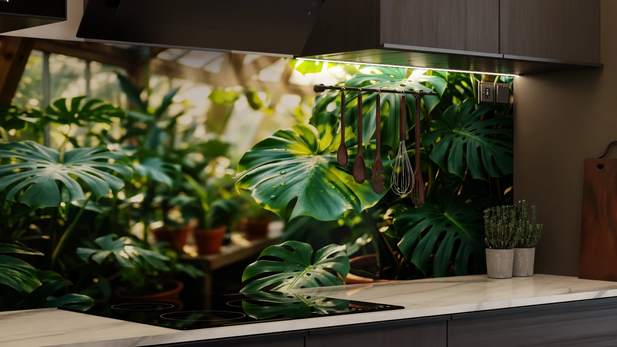 Küchenrückwand - Monstera Gewächshaus Sonnenlicht – Bild 7