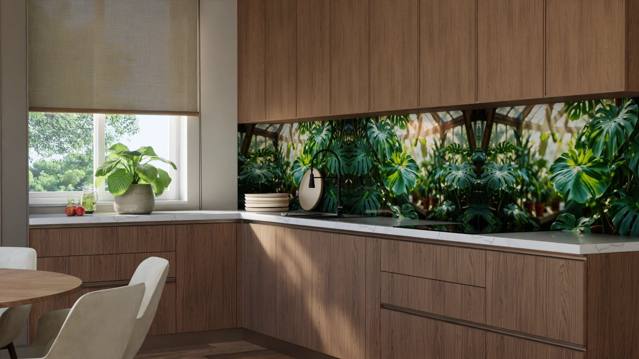 Küchenrückwand - Monstera Gewächshaus Sonnenlicht – Bild 8