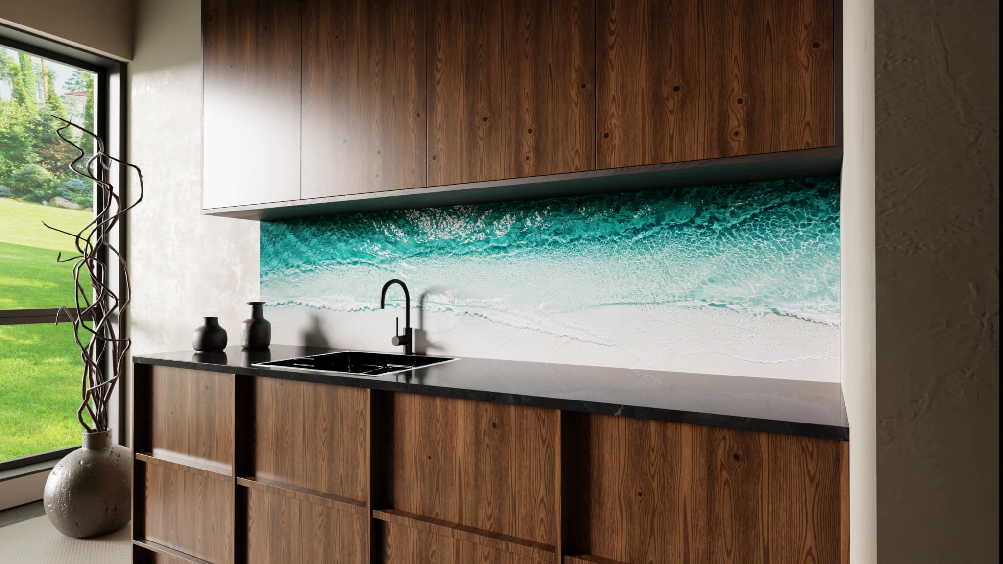 Küchenrückwand - Strand Meer Draufsicht Minimal – Bild 2