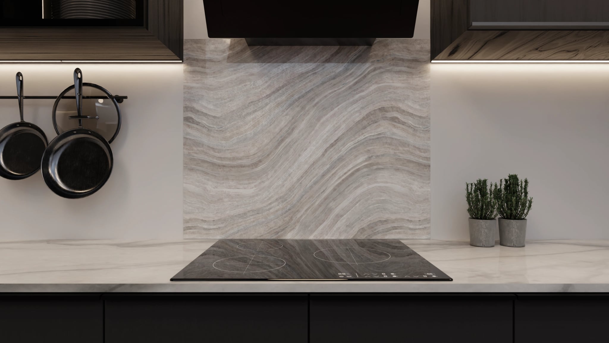 Spritzschutz - Onyx Weiß-Grau – Bild 3
