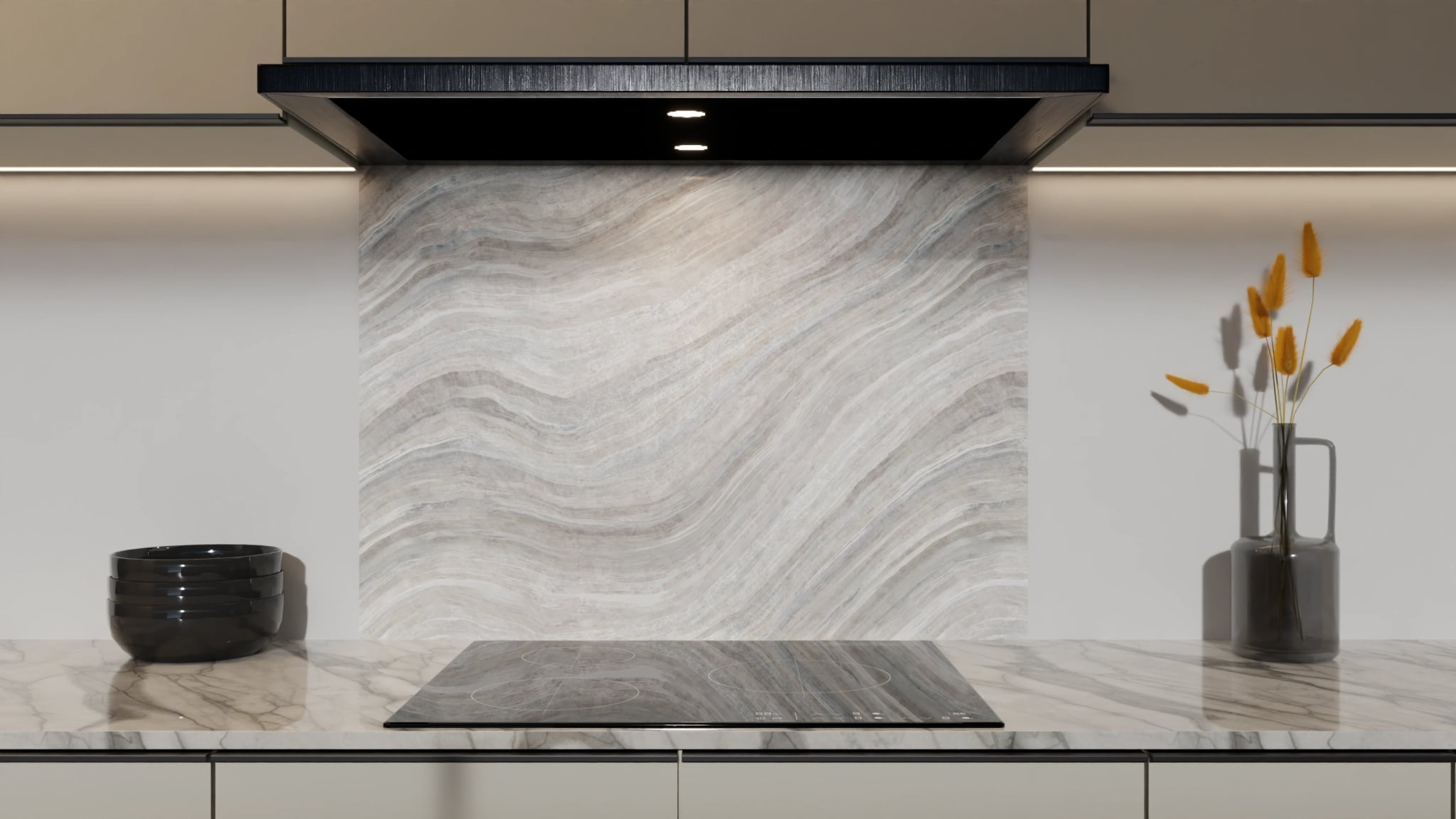 Spritzschutz - Onyx Weiß-Grau – Bild 5