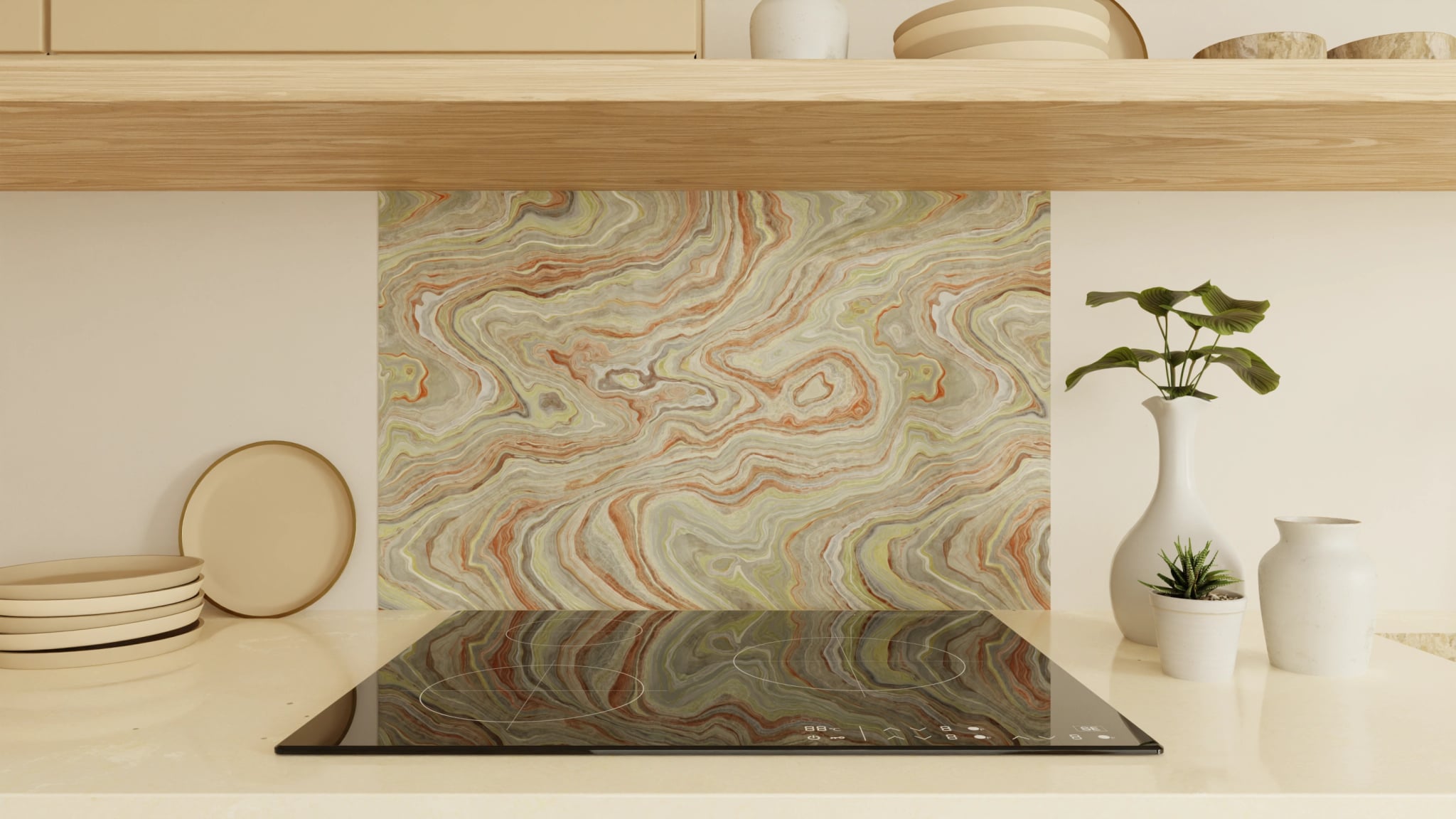 Spritzschutz - Onyx Terrakotta-Oliv – Bild 1