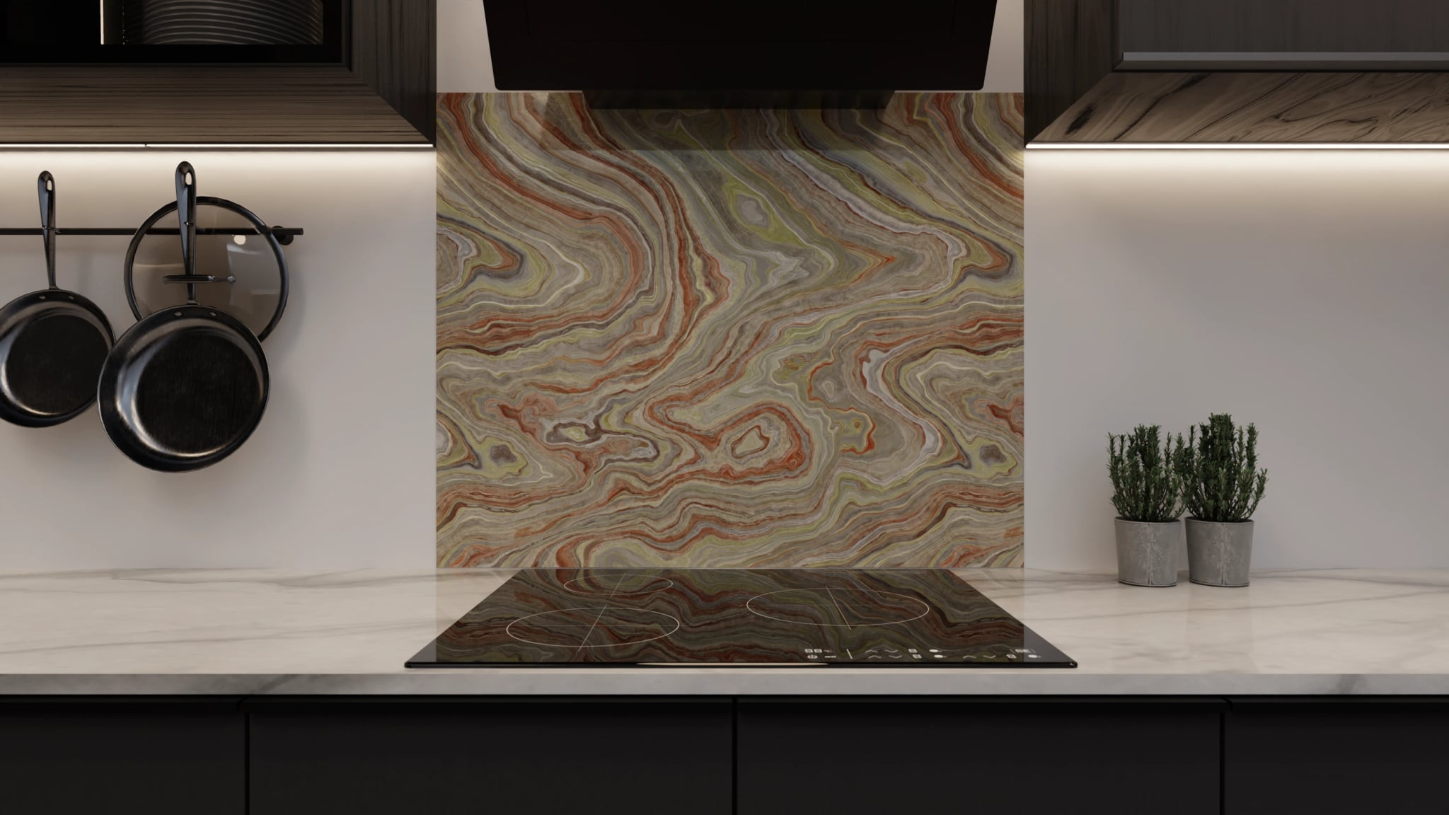 Spritzschutz - Onyx Terrakotta-Oliv – Bild 3