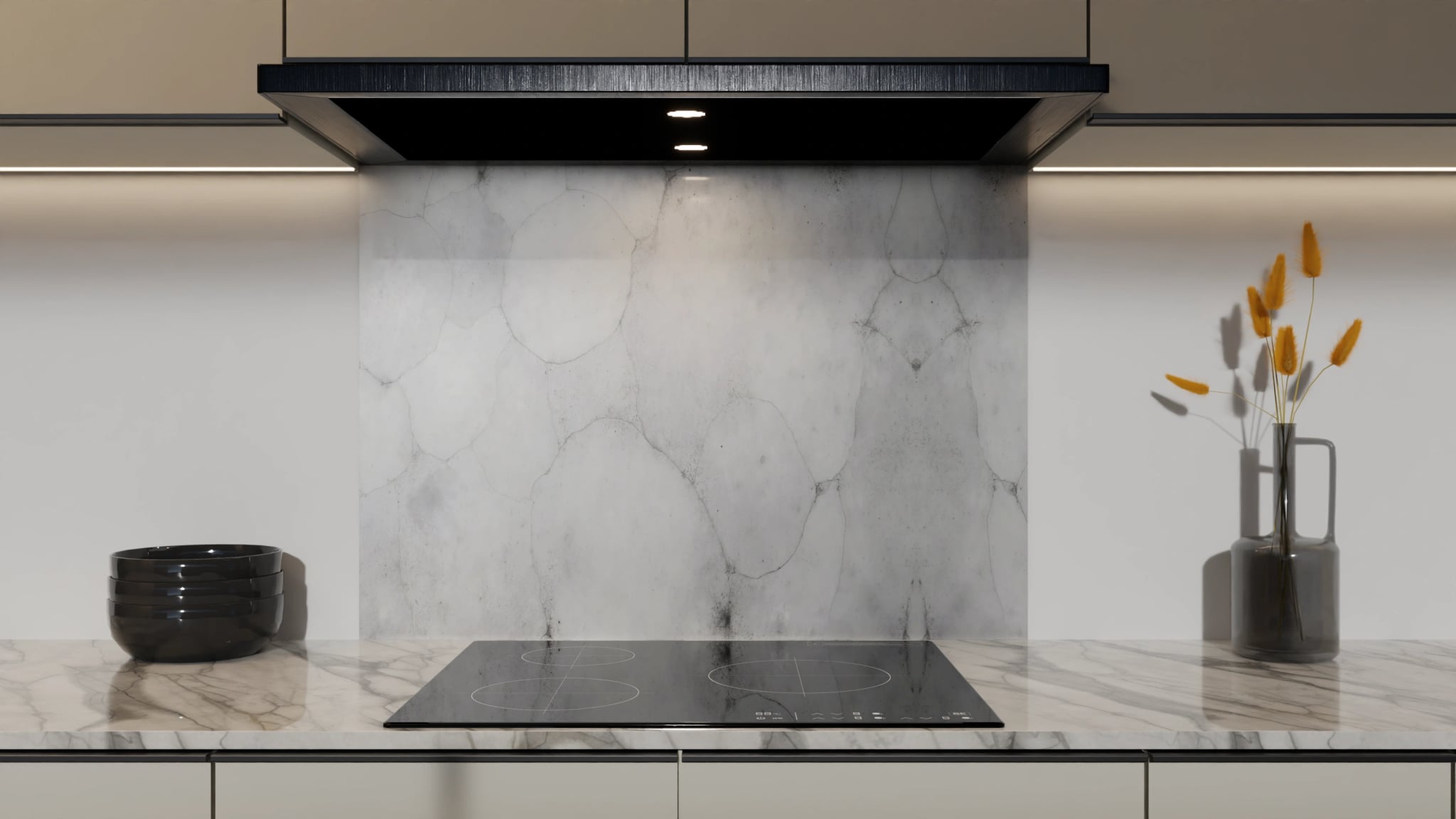 Spritzschutz - Beton Weiß Zellstruktur – Bild 5