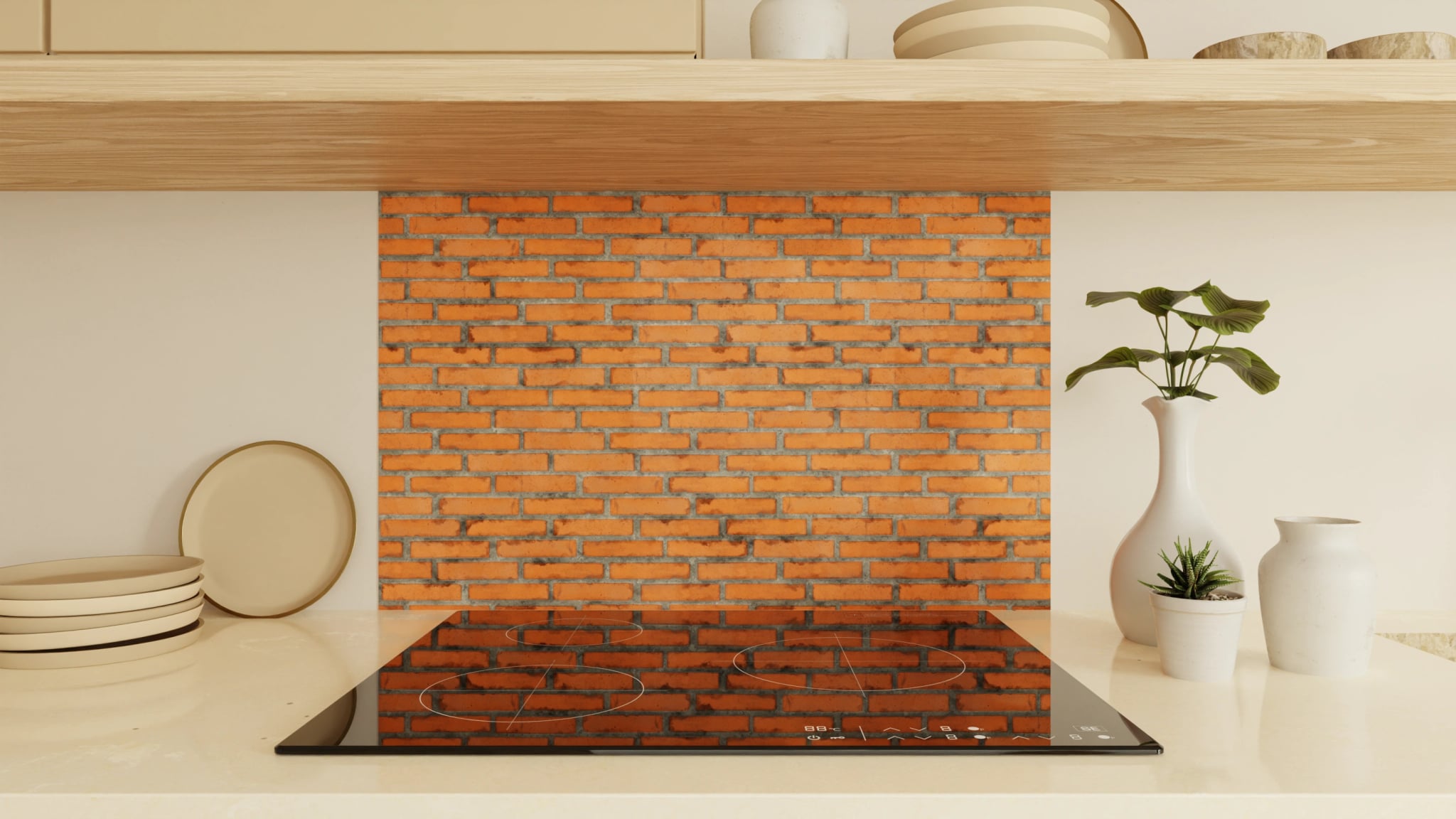 Spritzschutz - Backstein Orange Modern – Bild 1