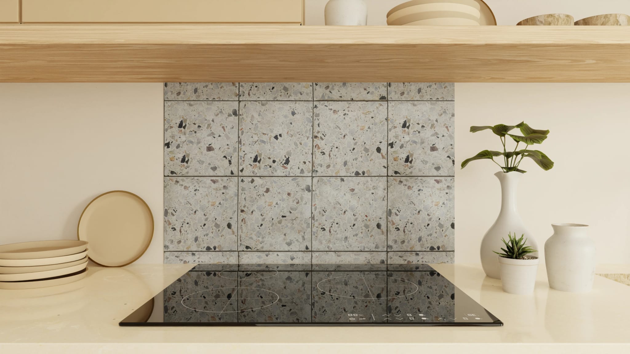 Spritzschutz - Terrazzo Grau Bunt