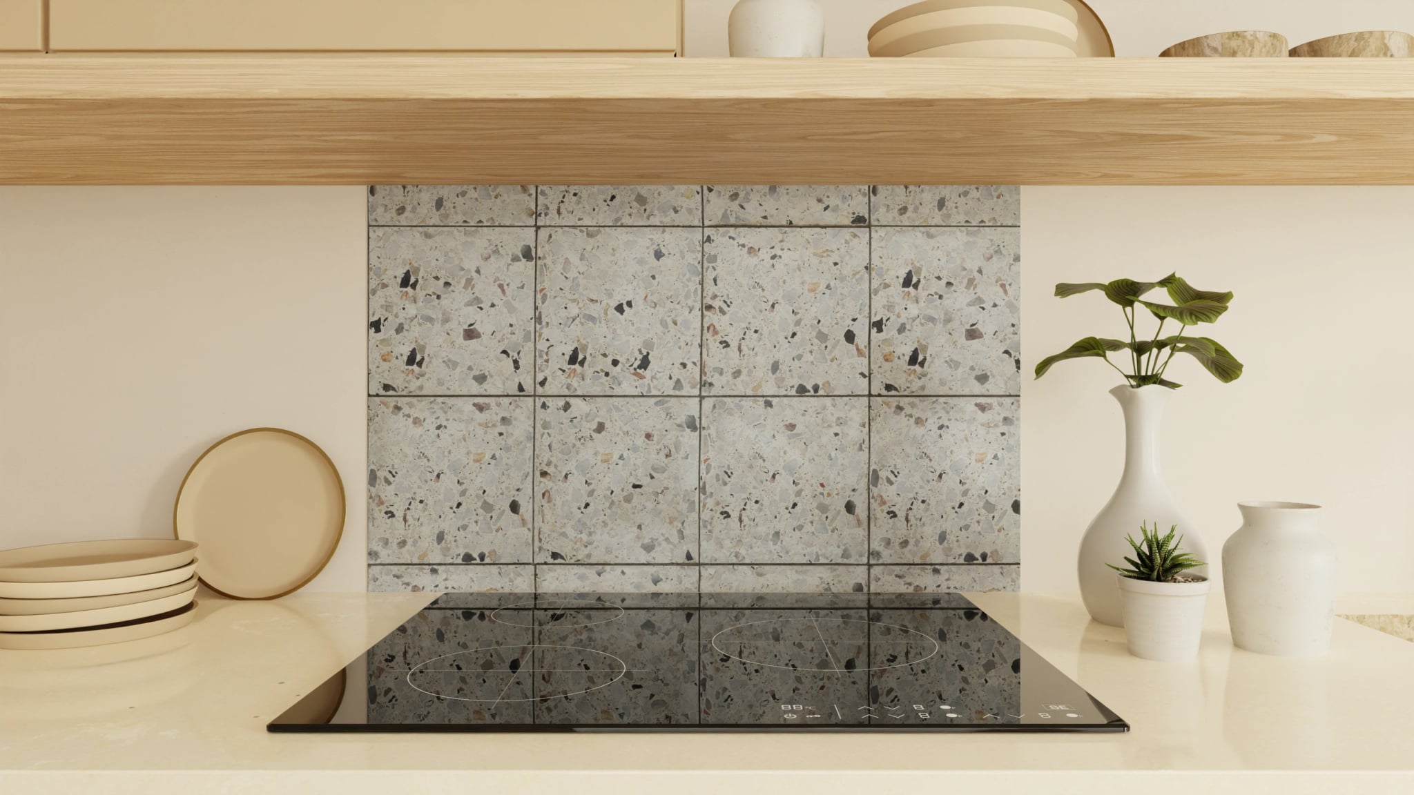 Spritzschutz - Terrazzo Grau Bunt – Bild 1